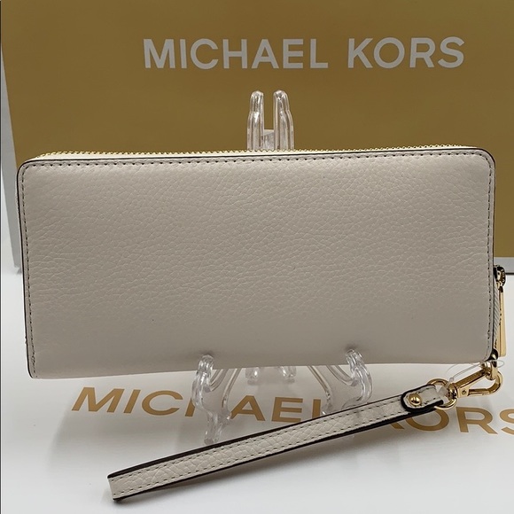 MICHAEL KORS Jet Set Travel Continental Zip Wristlet Wallet Optic White - Picture 2 of 14